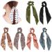 Hair scarf hair tie 6 pieces 2 in 1 vintage chiffon chiffon ponytail holder wobbles soft elastic elastic hair bands hair tie for women girls