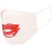 Stylbreaker Women's Cotton Fabric Mask - Single-Colored with Motifs Double-Layer Washable Community Mask 08040007 (White Kiss Mouth) - International Shipping Available - Buy Online on GoSupps.com