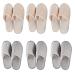 OSTADARRA 6 Pairs Spa Slippers, Non Slip Disposable Slippers For Guest, Washable Reusable, Which Can Be Used As Women Men, House, Indoor, Bathroom, Bedroom, Hotel, Bride Slippers 3 Beige L and 3 Gray L