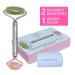 GEM PWR Rose Quartz + Jade Roller for Face and Neck Massage - Dual Gemstones with Steel Handle and Travel Bag for Minimizing Wrinkles and Puffiness, Restoring Skin's Elasticity and Radiance - Buy Online on GoSupps.com