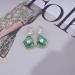 Vintage Green Lotus Leaf Pearl Drop Earrings - Enamel Flower Jewelry for Women - Buy Online on GoSupps.com