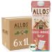 Allos Organic Unsweetened Oat Almond Drink | Vegan Lactose-Free Milk Alternative | 1L (6 Pack) - No Added Sugar - Buy Online on GoSupps.com