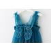 PythJooh Baby Girl Tulle Dress | Sleeveless Butterfly Wings Tutu Dress | 18-24 Months | Peacock Blue - Buy Online on GoSupps.com