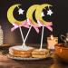 6pcs Crescent Moon Glitter Cupcake Toppers - Cake Decorations - Party Decor Celebration Ramadan Eid Cake Decorations - Buy Online on GoSupps.com