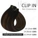 Vivien Extensions Real Hair Clip-Ins | #1B/6/1B Brown Ombre to Medium Brown | 30cm 7pcs 80g 12 Inch - Buy Online on GoSupps.com