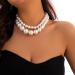 Oralgos Pearl Chain Set - Elegant Party Jewelry | 2 Stunning Necklaces | Fashionable ABS Pearls - Buy Online on GoSupps.com