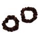 Mytoptrendz Velvet Scrunchies Solid Color Small Hair Ties Ponttail Bands for Thin Hair Girls Hair Accessories (Dark Brown)