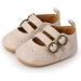 Baby Anti-Slip First Walking Shoes | Soft Sole Toddler Sneakers for Boys and Girls | Infant PU Leather Prewalkers with Sock | Beige 19 | 6-12 Months - Buy Online on GoSupps.com