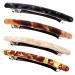 4 pieces Skinny French hair clips small tortoisy hair clip for thin hair and thick hair long basic automatic hair clips set for girls purple coffee milk color brown-green classic black marble