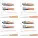 4 Set Nail Clippers Beauty Tools Stainless Steel Ear Spoons Nail Files Grooming Manicure Set with Pink PU Storage Bags - Buy Online on GoSupps.com