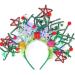 Runmi Christmas Light Up Headband LED Flashing Snowflake Christmas Headbands Lighting Star Hair Band Christmas Costume Hair Accessories for Women and Girls