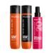 Matrix Mega Sleek Shampoo Conditioner & Miracle Creator Set | Controls Frizz Leaving Hair Smooth & Shiny | Nourishes with Shea Butter | For Dry Damaged Hair | Salon Routine | Packaging May Vary