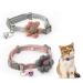 GOUHRRY 2 Pack Cat Collars with Bells, Kitten Collar with Handmade Six Petals Flowers Collars Charms Kitten Collar Adjustable Breakaway Cat Dog Collar, Cute Flower Patterns Safety Collars (Gray+Pink)