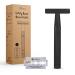 Bamboozy razor plane for women and men - Safety Razor f r Women - Aluminum - Zero Waste - Double Edge wet razor - Rose Gold (1 razor blade black)
