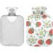 Naanle 2L Flower Strawberry Hot Water Bottle with Cover - Transparent Bed Warmer for Pain Relief & Cold Therapy | Large Hand & Feet Heater - Buy Online on GoSupps.com