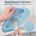 Travel Makeup Brush Holder | Silicone Portable Cosmetic Brushes Organizer with Built-in Cleaner | Upgrade Travel Essentials Case (Sky Blue - Buy Online on GoSupps.com