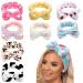 Huachi Spa Headband for Washing Face Bow Hair Bands Soft Carol Fleece Hairlace Makeup Shower Beauty Accessories 8 Pack (Spa Headbands 8 Pack) Spa Headbands 8 Pack B