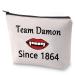 BLUPARK Vampire Inspired Gift Team Salvatore/Stefan/Damon Since 1864 Makeup Bag Gift for Women Fans Team Damon