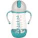 DentiStar Strohhalmbecher 260 ml-baby bottle with a dynamic straw from 6 months-run-off baby drinking bottle with anti-slip including cleaning brush-BPA FREIT MINT