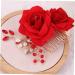 FRCOLOR Wedding Rose Flower Hair Comb Bridal Floral Hair Headpiece rose Bridal Rose hair comb s for women Silk Rose comb flower headband hair barrettes for women bride flower hairpin - Buy Online on GoSupps.com