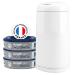 Angelcare diaper pail + 3 refill packs for smells high capacity antibacterial simple use white waste bin + 3 refill packs