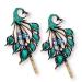 2PCS/1Pair Hair Clips Retro Hair Pins for Women Blue Peacock Style Vintage Hairpins for Ladies and Girls Headwear Styling Tools Hair Accessories