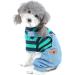 Ranphy Striped Pet Jumpsuit for Small Dogs - Cute Summer Pajamas for Chihuahuas & Yorkies - Cotton Denim Jacket in Blue & Green - XS (Chest: 30cm Back: 20cm) - International Shipping Available - Buy Online on GoSupps.com