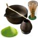 Stoneware Set de th matcha - Style japonais 4 pi ces avec bol verseur whisk cuill re et support | Fabrication traditionnelle pour les amoureux c r monie d'essuyage lisse accessoires Gris Marron. - Buy Online on GoSupps.com