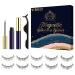 VESHELY Natural Magnetic Eyelashes with Eyeliner Kit,5 Pairs Short Small Magnetic Eyelashes Natural Look and 2 Tubes Magnetic Eyeliner Waterproof,3D False Fake Lashes Magnetic Reusable-No Glue Needed