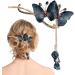 Butterflies Hair Clips | Hair Accessories Clip For Women | Rhinestone Tassel Hair Chain Chic Hair Accessories Nonslip Grip Embellished With Rhinestones For Daily Use Blue - Buy Online on GoSupps.com