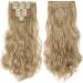 SEGO Clip-in Hair Extensions Set - 8 Piece Wavy Real Hair Extensions in Medium Blonde & Ash Blonde (61cm & 60cm) - Buy Online on GoSupps.com