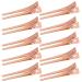 50pcs Hairdressing Double Prong Curl Clips, Wobe 1.8" Curl Setting Section Hair Clips Metal Alligator Clips Hairpins for Hair Bow Great Pin Curl Clip, Styling Clips for Hair Salon, Barber (Rose Gold)