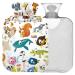 Naanle zoo animals heat bottle with cover transparent hot water bottle 1l heat bottle for bed hand feet warmer pain relief heat and cold therapy