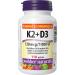 Webber Naturals Vitamin K2 with D3 110 Softgels MK-7 Formula Helps Support Bones Teeth and Immune Function - Buy Online on GoSupps.com