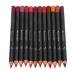 12-Pack Lip Liner Contour Pen Waterproof AntiSmudge Matte Lipstick Makeup Tool Set