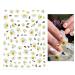 Spring Daisy Sunflower Nail Art Stickers - 3D Self Adhesive Floral Design for Manicure - Cute Smile Face Decals - White Yellow Flower Decoration - Pack of 8 Sheets - Buy Online on GoSupps.com