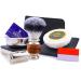 Haryali London Razor Set - Razor brush vegan - shaving soap shaving bowl alaunstein - 6 partly wet razors men women's razor set including shaving blades Razor plane - Leder case for razor planes