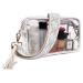 Transparent bunkbag transparent belly pocket stadium-groomed for women with a wide shoulder strap PVC pocket fussor for women white/opulent garden transparent bunkbag