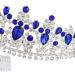 Rhinestone Crystal Queen Tiara Headband - Silver Blue | Perfect for Wedding, Pageant, Birthday Party | Princess Crown for Women and Girls - Buy Online on GoSupps.com