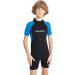 Lemorecn Kids 3mm & 2mm Wetsuits Youth Premium Neoprene Shorty Swim Suit - Black+Light Blue, Size 10 - Buy Online on GoSupps.com