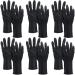 6 Pairs Hair Dye Gloves Reusable Anti-skid Hair Color Gloves Thick Waterproof Rubber Gloves Professional Hair Dye Accessories for Home Salon, Black, Large