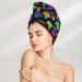 Quick-Dry Hair Towel Wrap with Button | Towel Turban for Effortless Drying | Bright Mushrooms Design - Buy Online on GoSupps.com