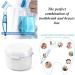 Dental Prosthesis Box with Sieve | Denture Case Set for Storage & Cleaning | White Dental Box with Cleaner Brushes - Buy Online on GoSupps.com