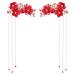 Beaupretty 1 Pair Bridal Tassel Hairpins Flower Pearl Rhinestone Chinese Traditional Style Hair Clip Headdress Festive Wedding Hair Accessories for Bride Bridemate Women Girls Ladies Students(Red)