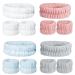 12 Pieces Spa Facial Headband Women Makeup Headband Girls Washing Face Headband Soft Microfiber Spa Wrist Washband Ladies Spa Hair Wraps Headbands for Washing Face Shower Makeup Bath (Pink, White, Blue, Grey)