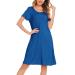Lovasy Women's Nightdresses&Nightshirts Soft Nighties for Women Maternity nightdress Ladies Button Down Nightdress Nighties Nursing Labour Night Dress with Pockets Cobalt Blue S