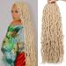 24 Inch Blonde New Faux Locs Hair 2Packs Synthetic Natural Wavy Curly Crochet Hair Pre-Looped Goddess Soft Locs Hair Extensions Dreadlocs Hair for Women (24 Inch 613) 24 Inch (Pack of 2) 613