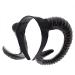Zac's Alter Ego Evil Witch Ridged Devil Ram Goat Horn Headband - Halloween Black
