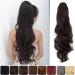JHZSJF Drawstring Hair Ponytail Extension 24 "Long Wave Wrap Around Pony Tail Hairpiece Suitable for women's daily party use (24"-4A/6A-C black-brown 24 inches) 24 inches 24"--4a/6a-c Black-brown - Buy Online on GoSupps.com