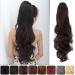 JHZSJF Ponytail Extension 24 inch Black-Brown Curly Wavy Drawstring Hairpiece - Women's Synthetic Clip In Ponytail Wig - Buy Online on GoSupps.com